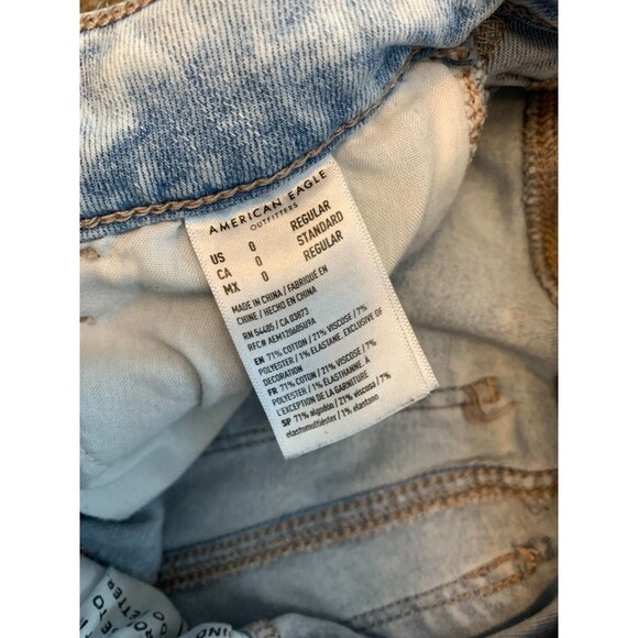 American Eagle Shorts Womens 0 Low Rise Distressed Next Level Stretch Y2K Denim - Picture 8 of 9